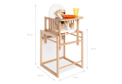 Chaise haute combinée « Lene », laquée transparente