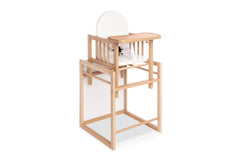 Chaise haute combinée « Lene », laquée transparente