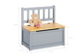 Banc coffre enfant "Fenna", gris/naturel