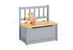 Banc coffre enfant "Fenna", gris/naturel