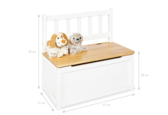 Banc coffre pour enfant « Fenna », blanc/naturel
