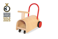 Trotteur et porteur « Enzo », naturel/rouge