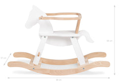 Cheval à bascule « Pinolino » avec anneau, blanc/naturel