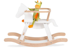 Cheval à bascule « Pinolino » avec anneau, blanc/naturel