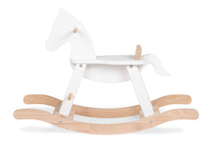 Cheval à bascule « Pinolino » avec anneau, blanc/naturel