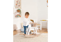 Cheval à bascule « Pinolino » avec anneau, blanc/naturel