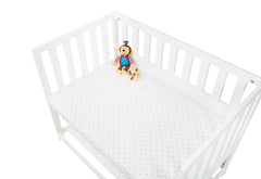 Draps-housses en jersey pour berceaux, lits bébé et poussettes en lot de deux « Étoiles », gris et uni, blanc