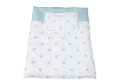 Linge de lit réversible en percale pour lit enfant « Étoiles », bleu clair, 2 pièces.