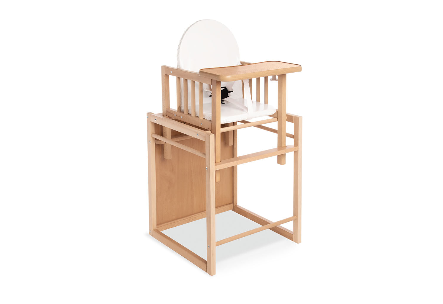 Chaise haute combinée « Lene », laquée transparente