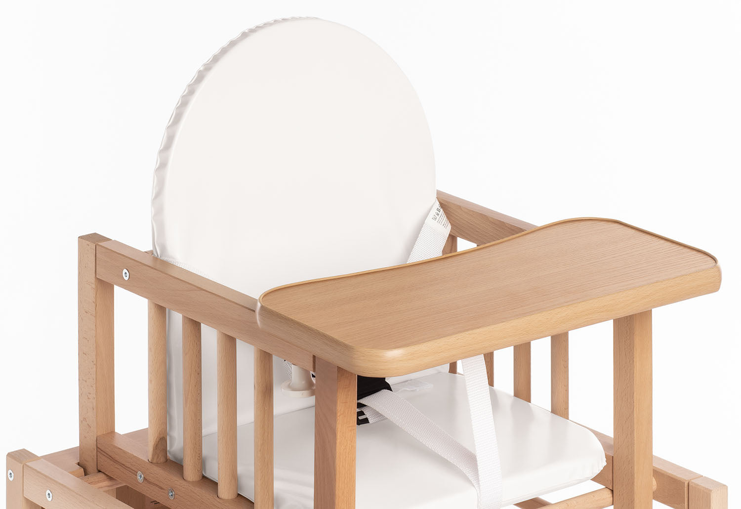 Chaise haute combinée « Lene », laquée transparente