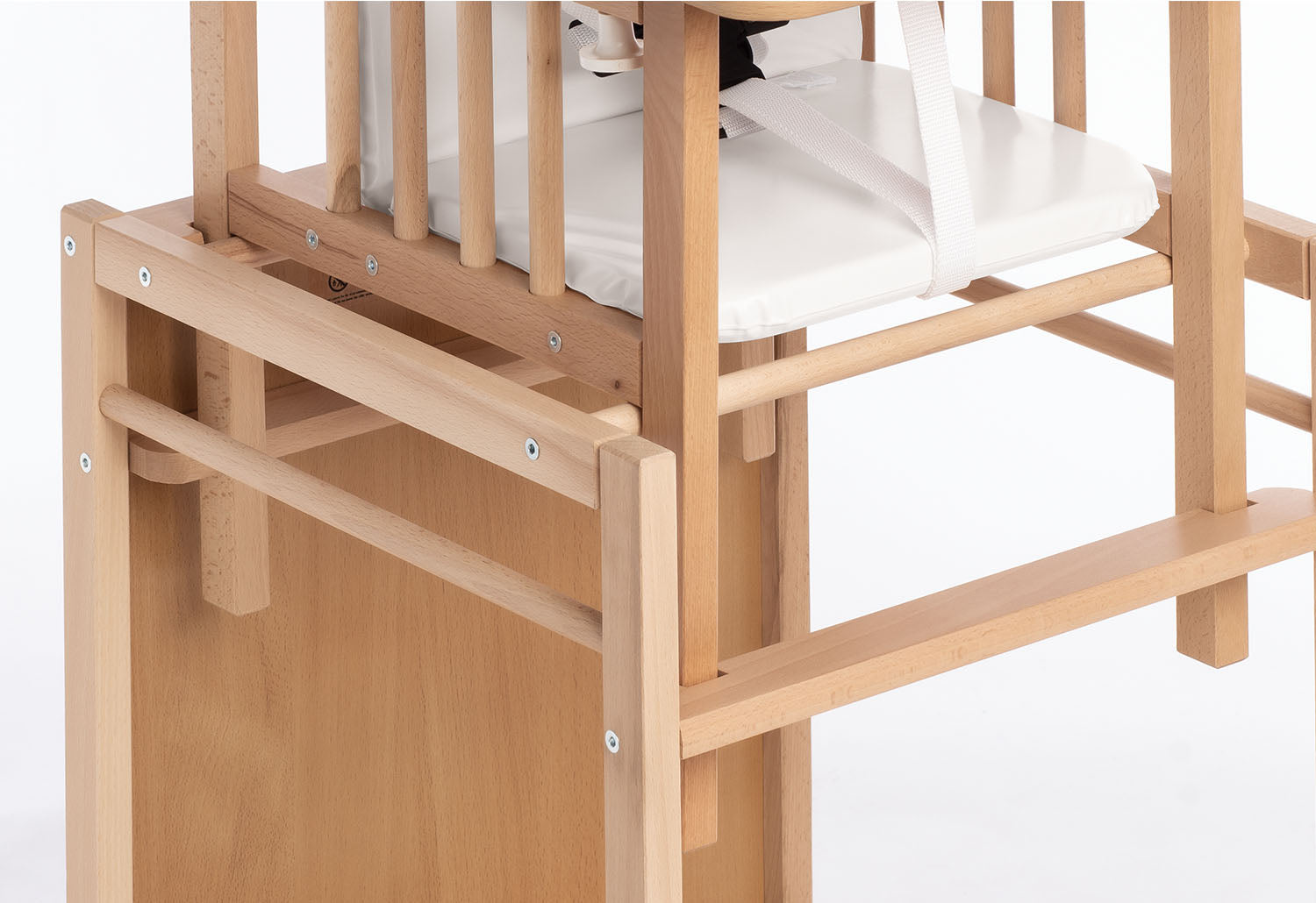 Chaise haute combinée « Lene », laquée transparente