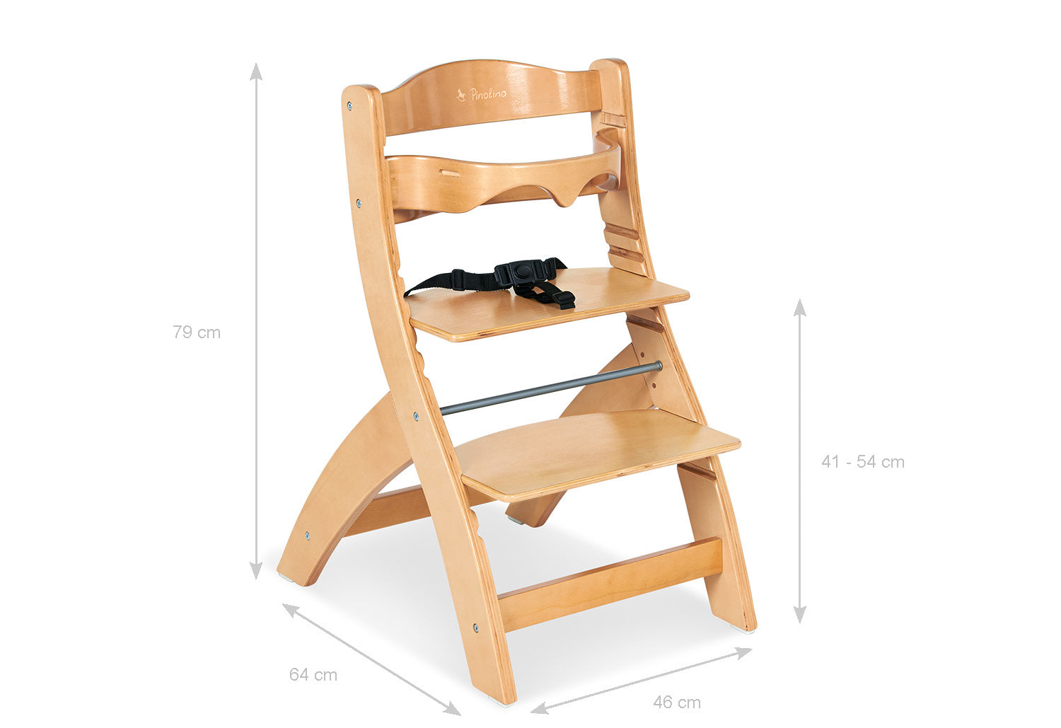 Chaise d'escalier « Thilo », vernie transparente
