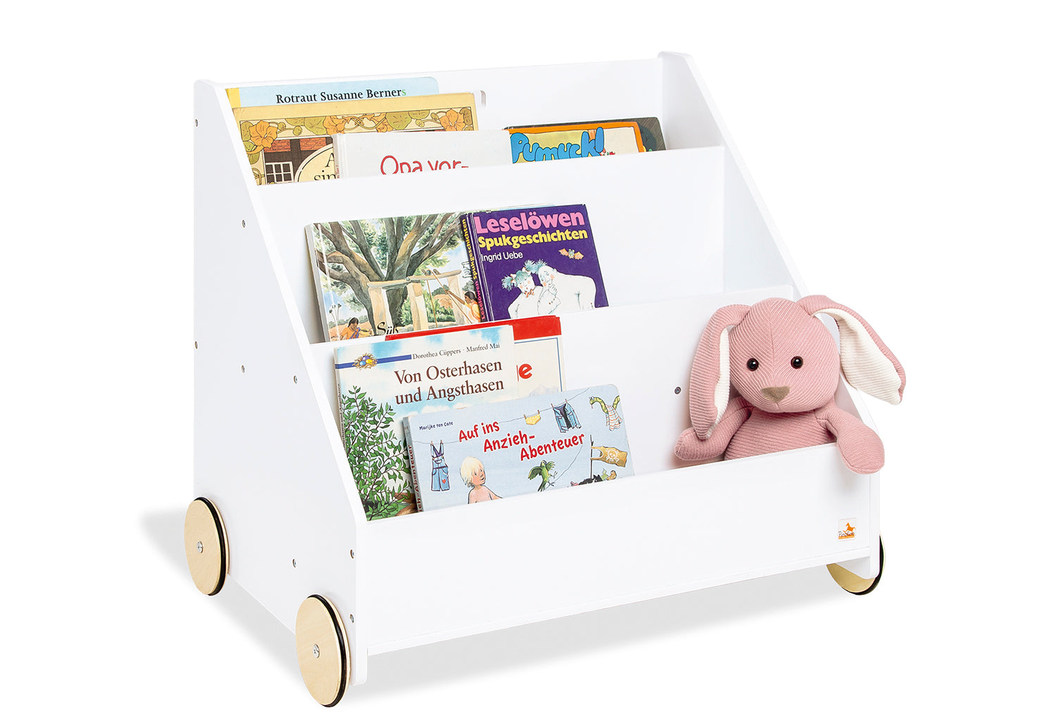 Bibliothèque enfant à roulettes « Lasse », blanche
