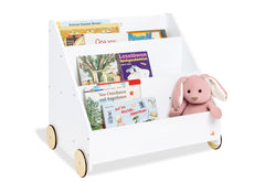 Bibliothèque enfant à roulettes « Lasse », blanche