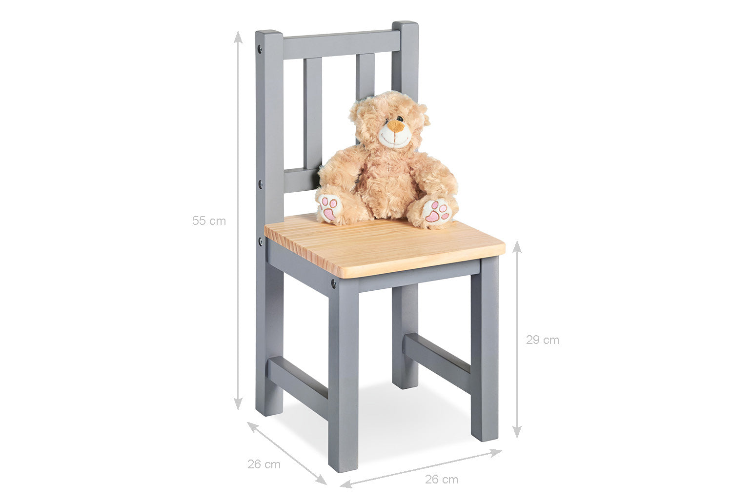 Ensemble de sièges pour enfants "Fenna", gris/naturel, 3 pièces.
