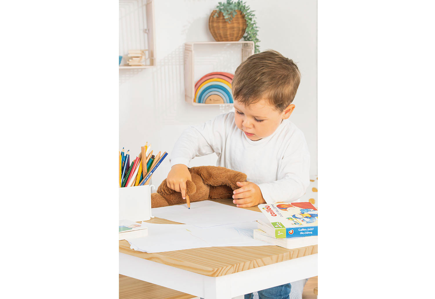 Ensemble de sièges pour enfants "Fenna", blanc/naturel, 3 pièces.