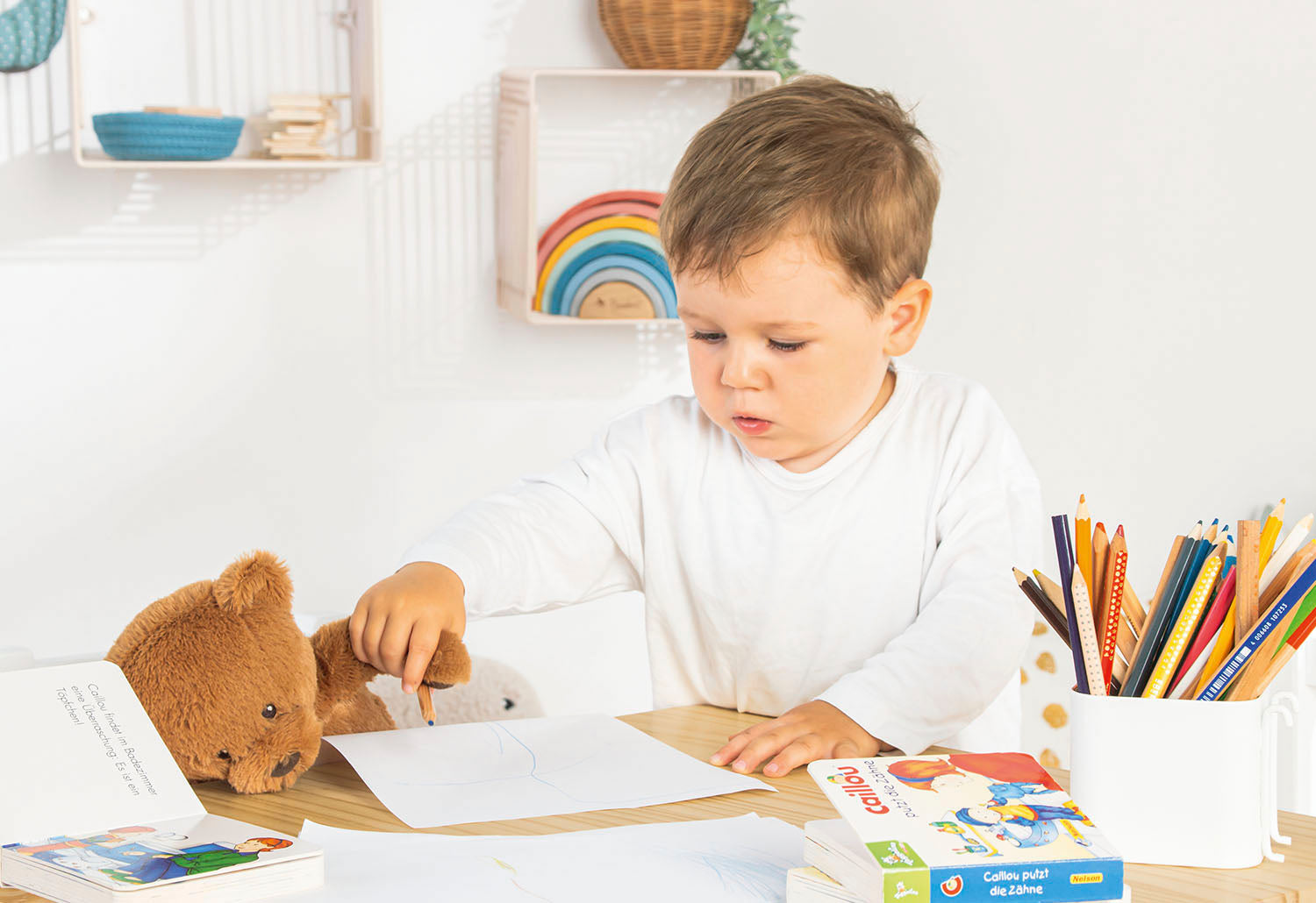 Ensemble de sièges pour enfants "Fenna", blanc/naturel, 3 pièces.