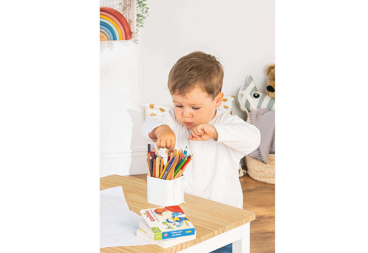 Ensemble de sièges pour enfants "Fenna", blanc/naturel, 3 pièces.