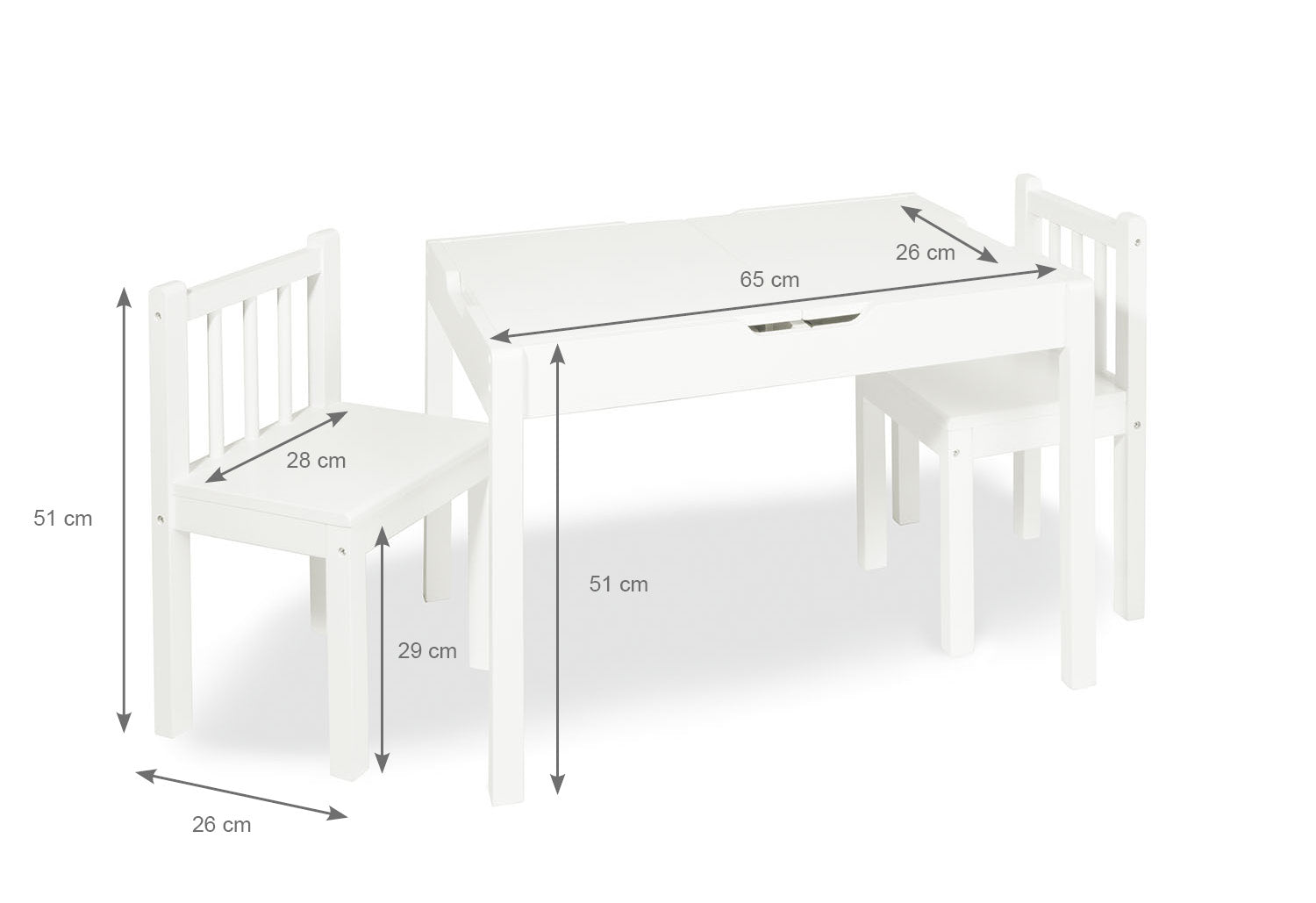 Ensemble de sièges pour enfants « Linnea », blanc, 3 pièces