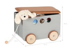 Coffre à jouets à roulettes « Jim », gris