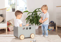 Coffre à jouets à roulettes « Jim », gris