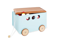 Coffre à jouets à roulettes « Jim », menthe