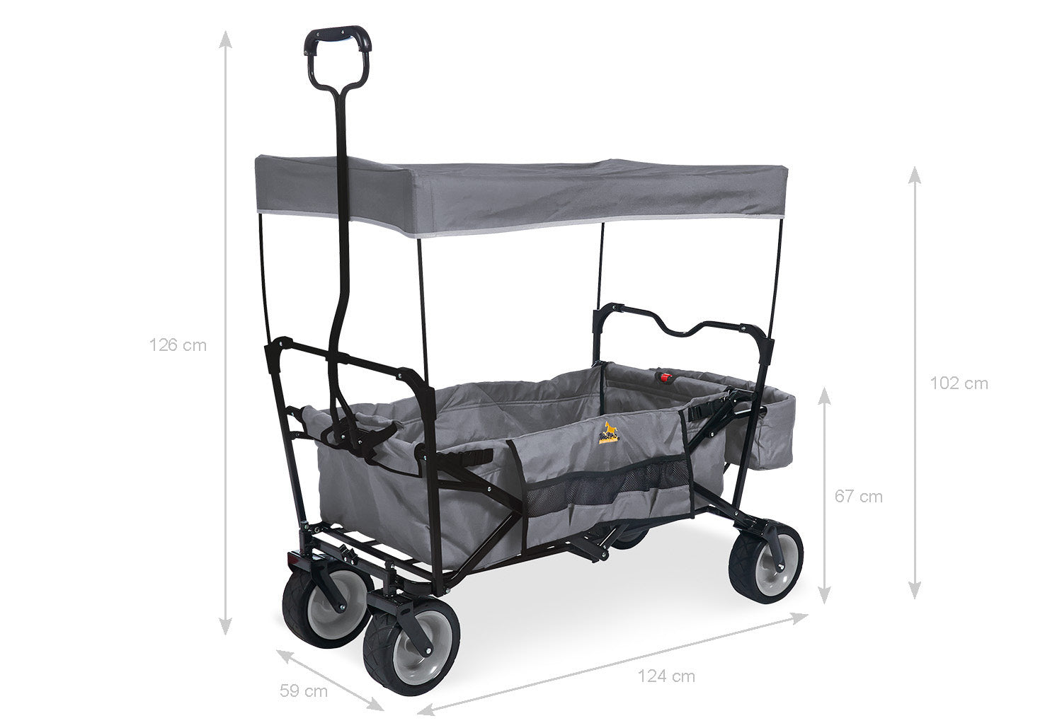 Chariot à bras pliable « Paxi », gris