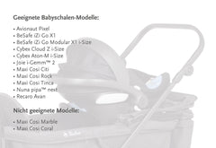 Adaptateur siège bébé pour chariot pliant « Cruiser », 2 pièces.
