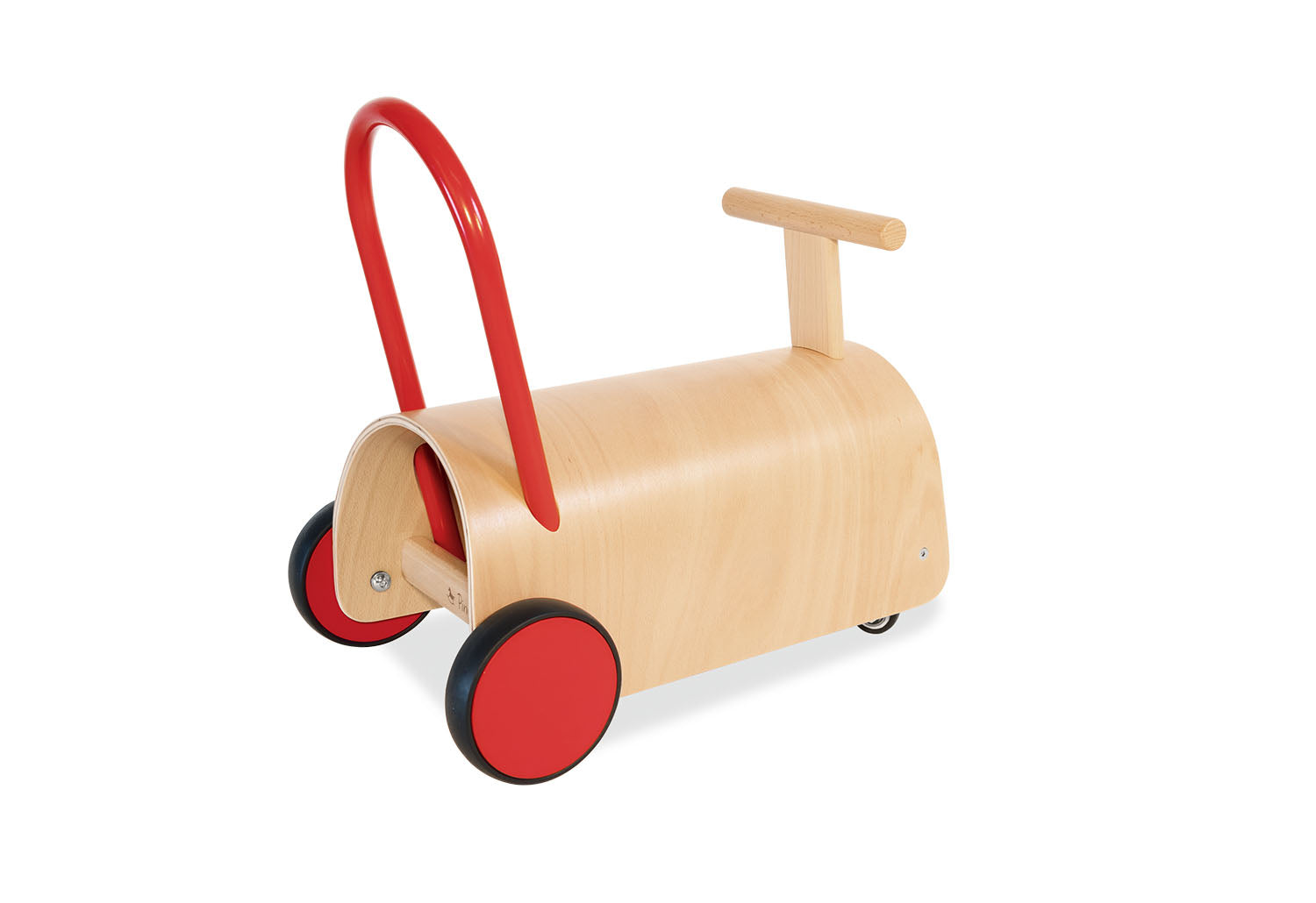 Trotteur et porteur « Enzo », naturel/rouge