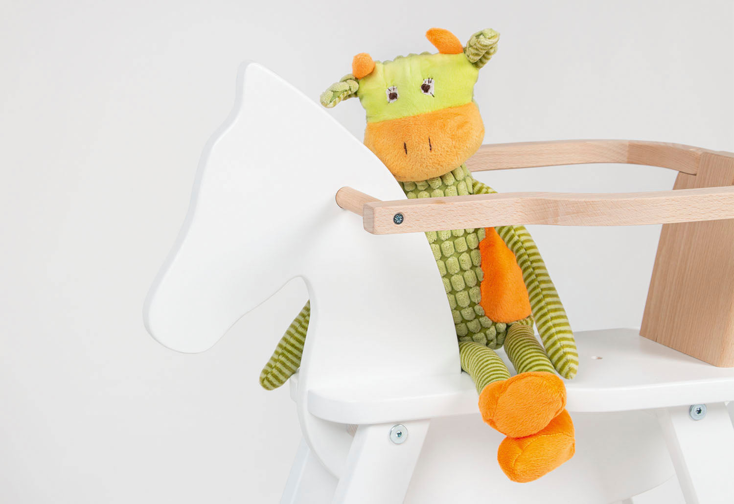 Cheval à bascule « Pinolino » avec anneau, blanc/naturel