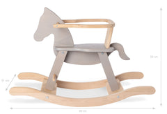 Cheval à bascule « Pinolino » avec anneau, gris/naturel