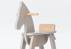 Cheval à bascule « Pinolino » avec anneau, gris/naturel