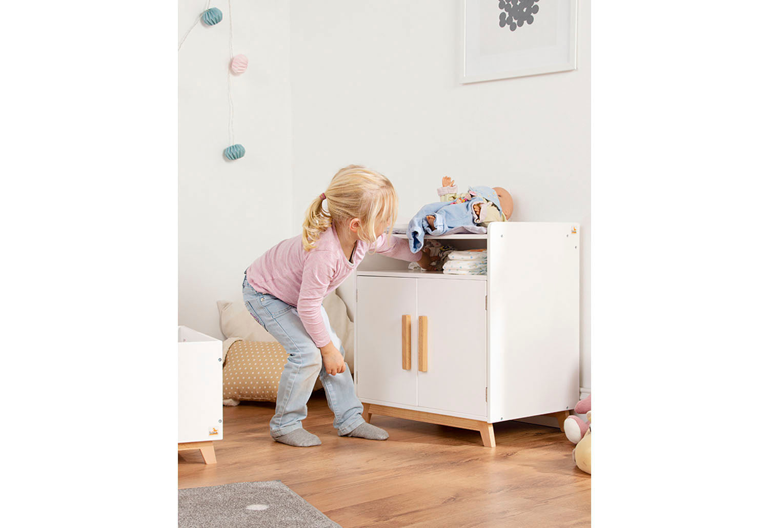 Table à langer pour poupée « Marit », 2 pièces