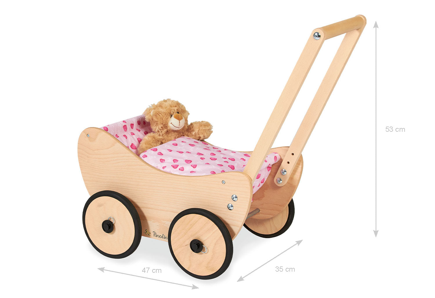 Landau pour poupée "Trixi", naturel, 2 pièces