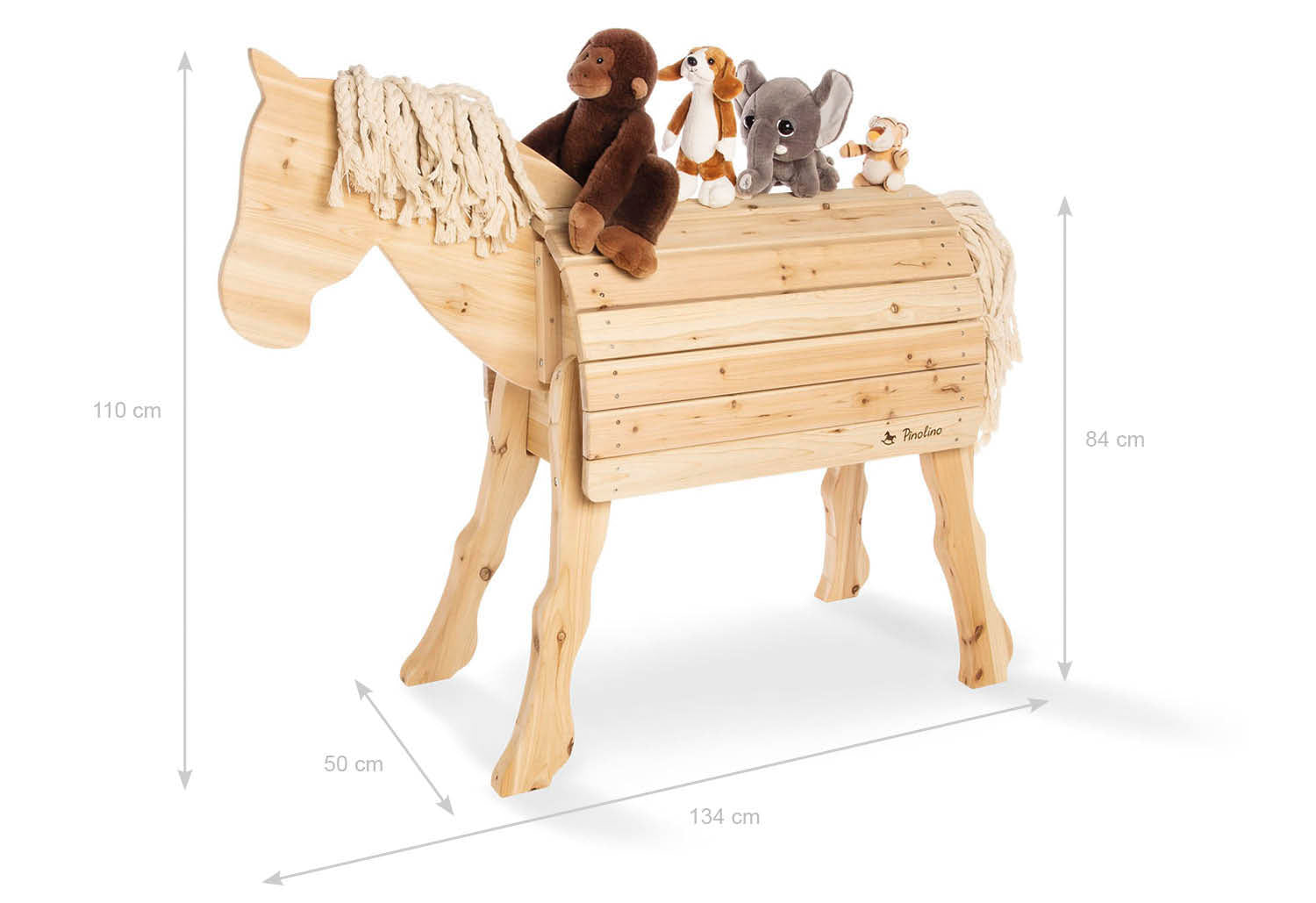 Cheval en bois « Niels », naturel