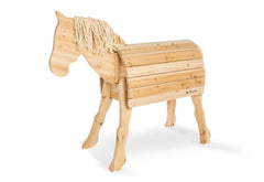 Cheval en bois « Niels », naturel