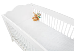 Draps-housses en jersey pour lit enfant en lot de deux "Étoiles", bleu clair et uni, blanc