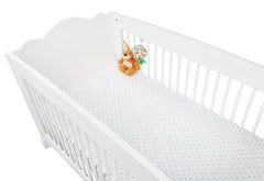 Draps-housses en jersey pour lit enfant en pack double « Étoiles », gris et uni, blanc