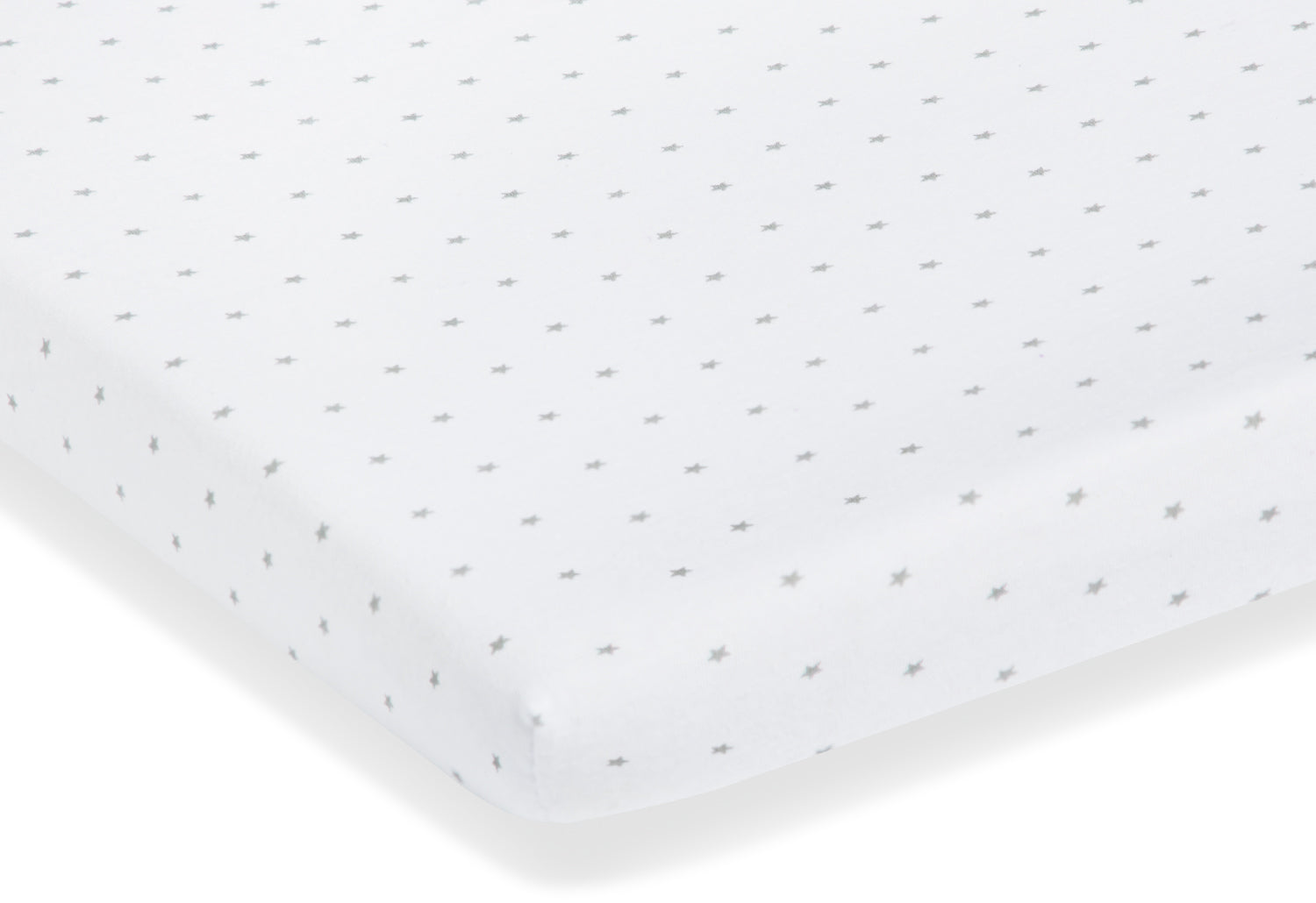 Draps-housses en jersey pour berceaux, lits bébé et poussettes en lot de deux « Étoiles », gris et uni, blanc