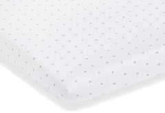 Draps-housses en jersey pour berceaux, lits bébé et poussettes en lot de deux « Étoiles », gris et uni, blanc