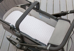 Draps-housses en jersey pour berceaux, lits bébé et poussettes en lot de deux « Étoiles », gris et uni, blanc