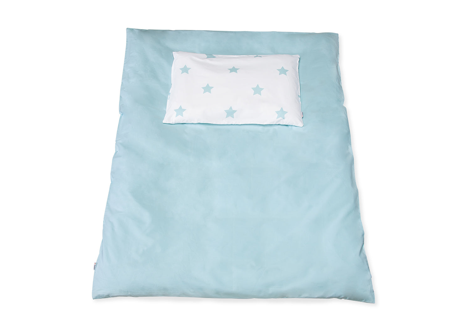 Linge de lit réversible en percale pour lit enfant « Étoiles », bleu clair, 2 pièces.
